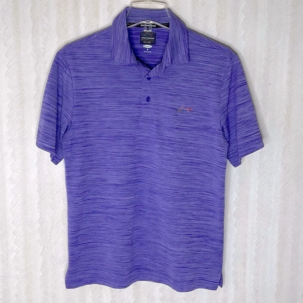 🆕 GREG NORMAN dark heathered purple golf polo Size S